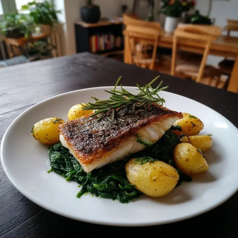 Gebratenes Zanderfilet Rahmspinat Rosmarinkartoffeln