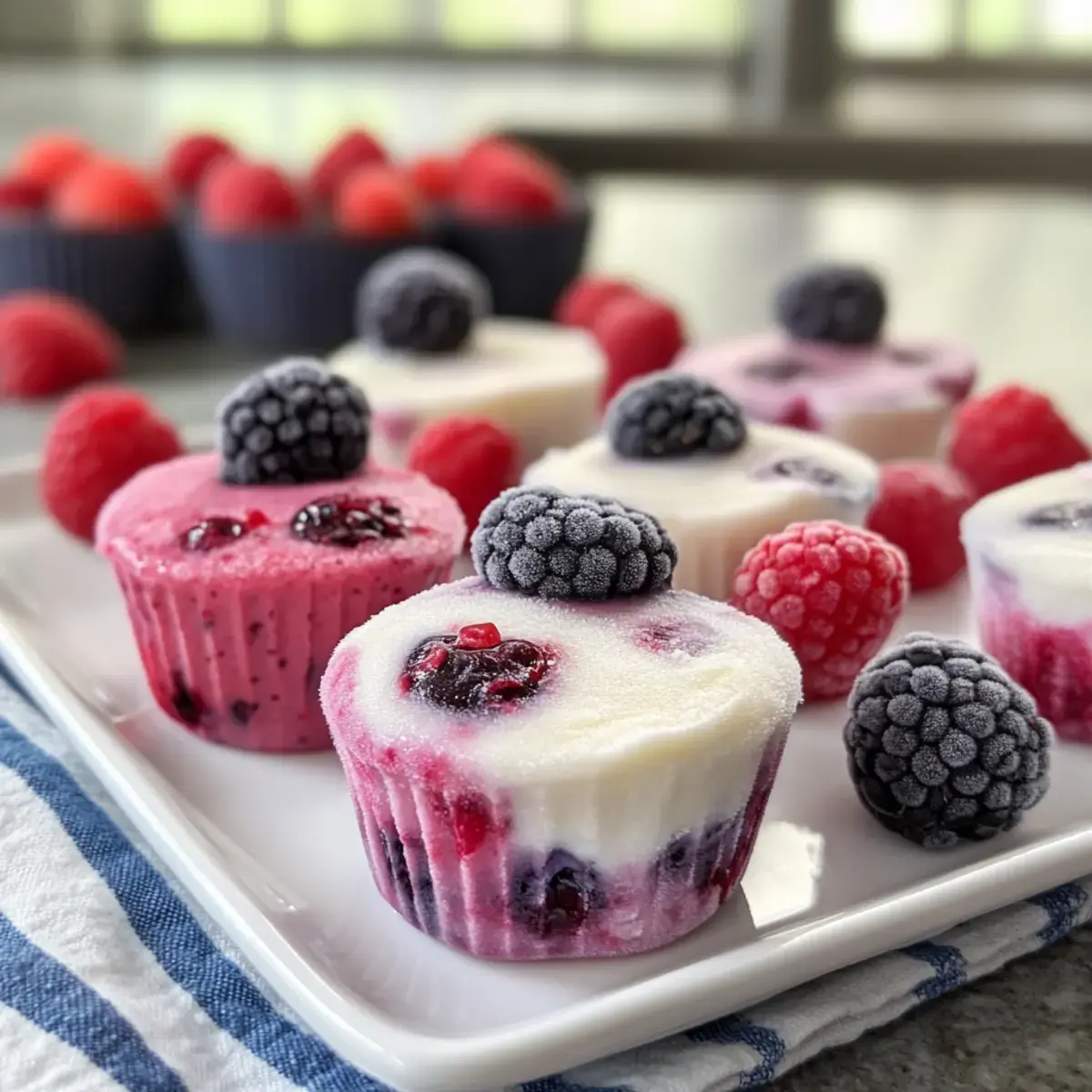 Gefrorene Joghurt-Beerenbissen