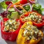 Gefyllte Feta Paprika bunter Salat