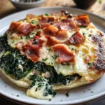 Gefyllte Hyhnchenbrust mit Spinat Rinderham und Pilzen