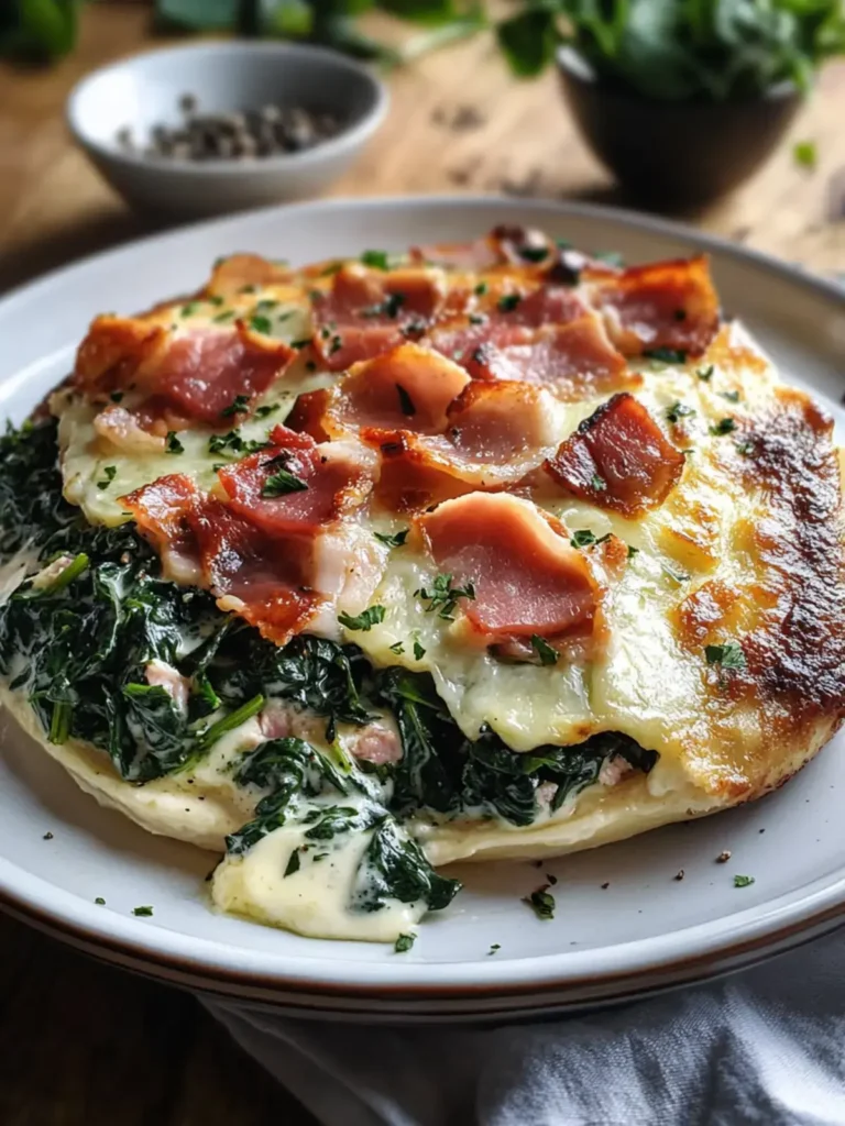 Delicious gefüllte Hähnchenbrust mit Spinat und Rinderham