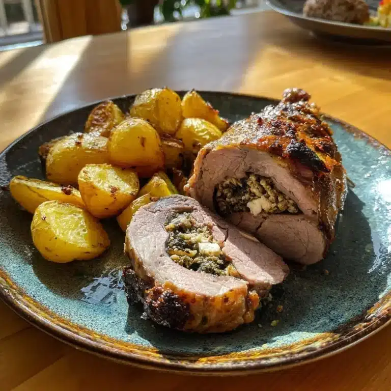 Gefüllte Lammschulter Kräuter Aprikosen