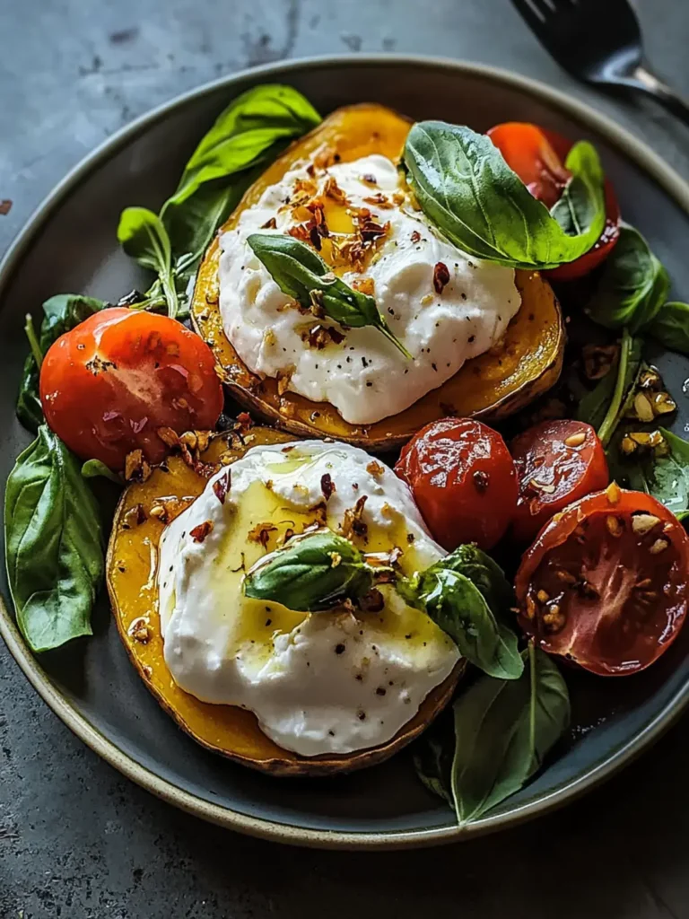 Gefüllte Süßkartoffeln mit Burrata
