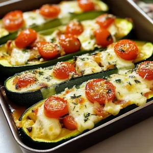 Gefüllte Zucchini mit Tomaten und Mozzarella
