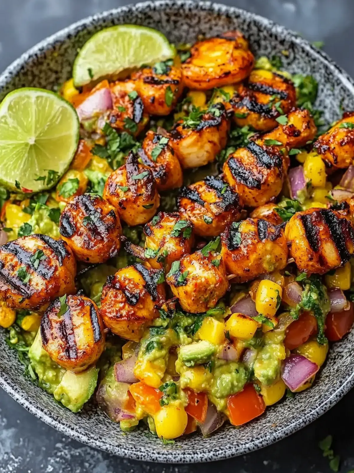 Gegrillte Garnelen-Schüssel