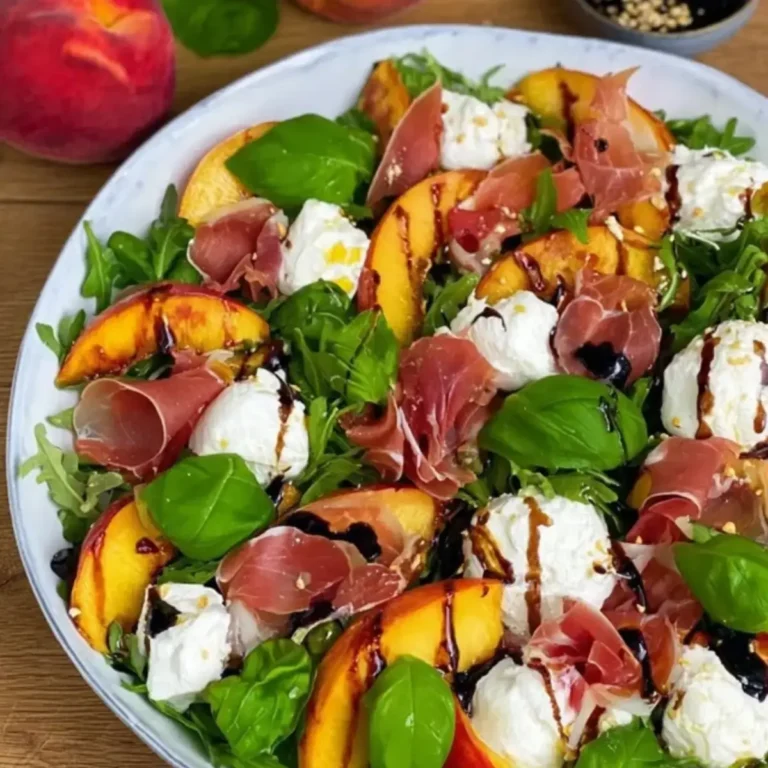 Gegrillter Pfirsich Salat mit Burrata – Bestes Sommerrezept – Noras Kreationen