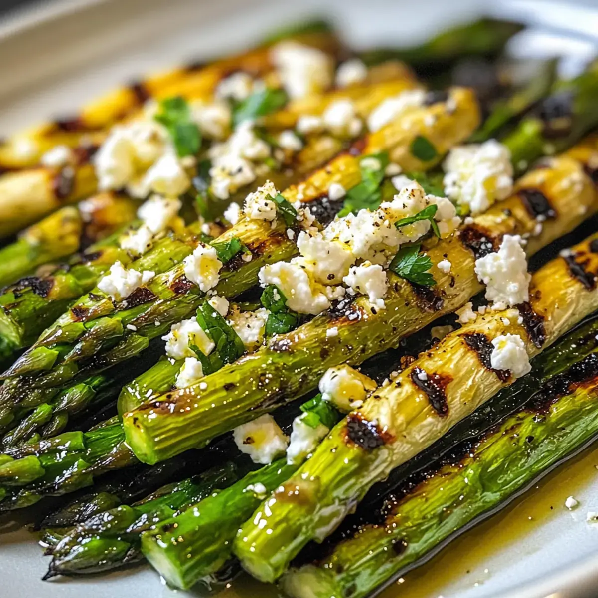 Gegrillter Spargel mit Zitrone und Feta