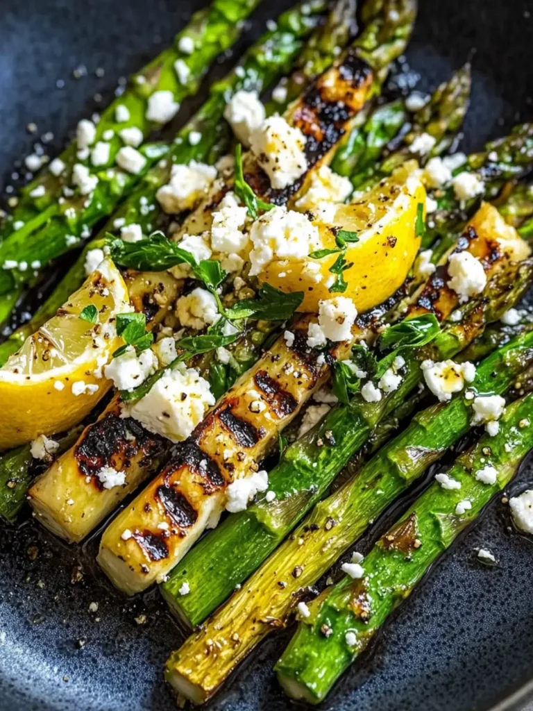 Gegrillter Spargel mit Zitrone und Feta