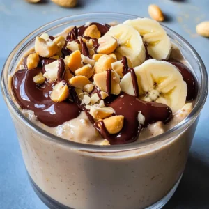 Gemischte Übernacht-Haferflocken mit Schokolade