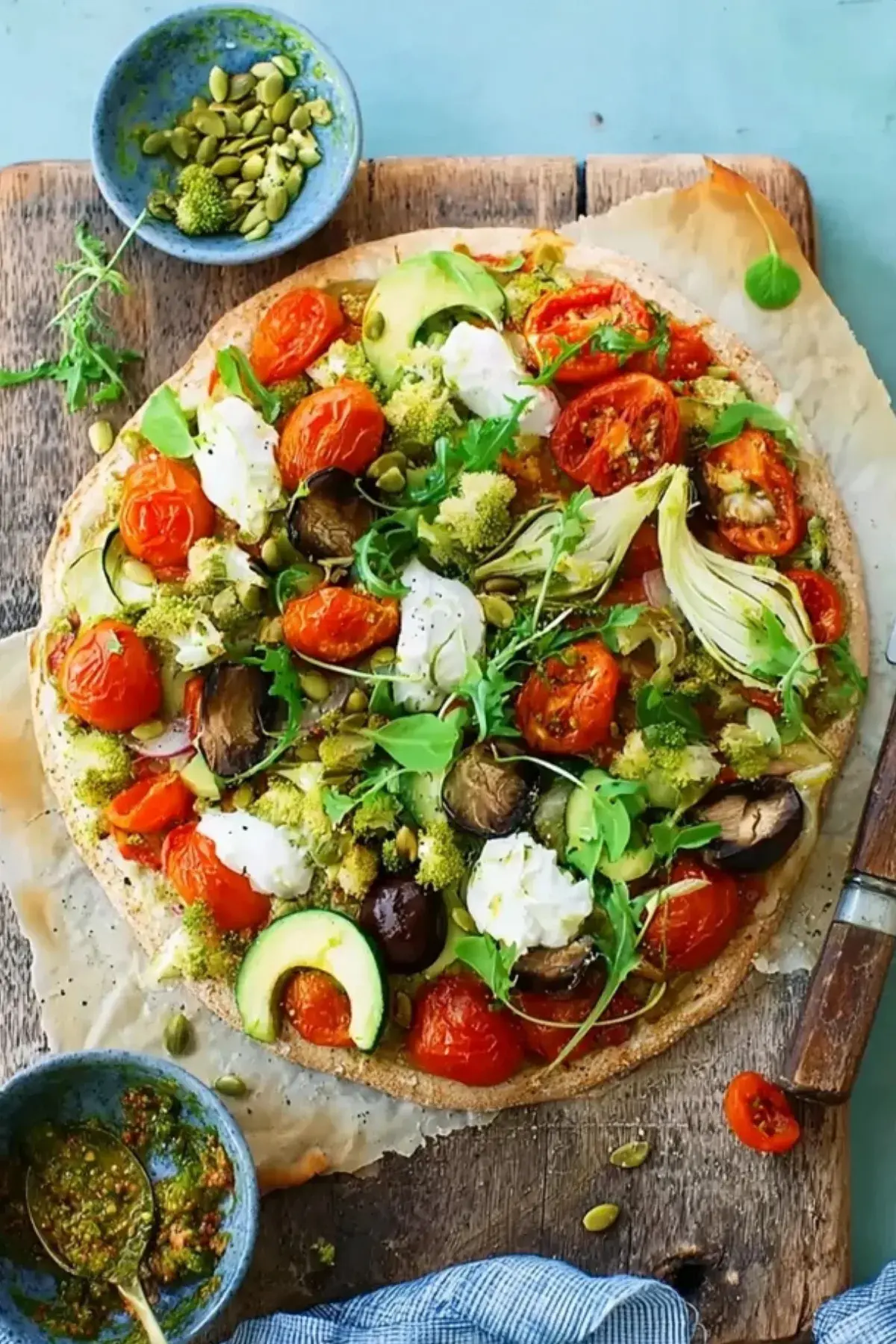 Gemüse Pizza Dinkel Vollkornteig