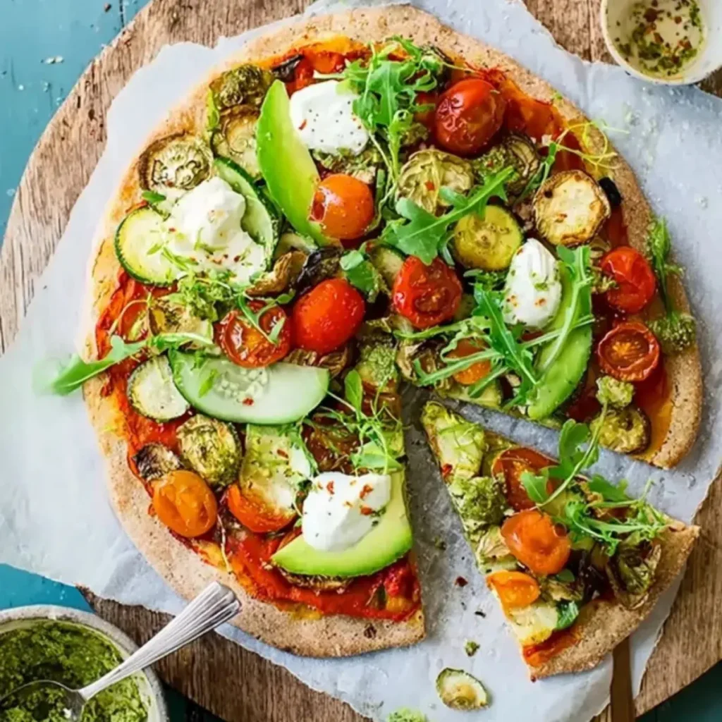 Gemüse Pizza Dinkel Vollkornteig