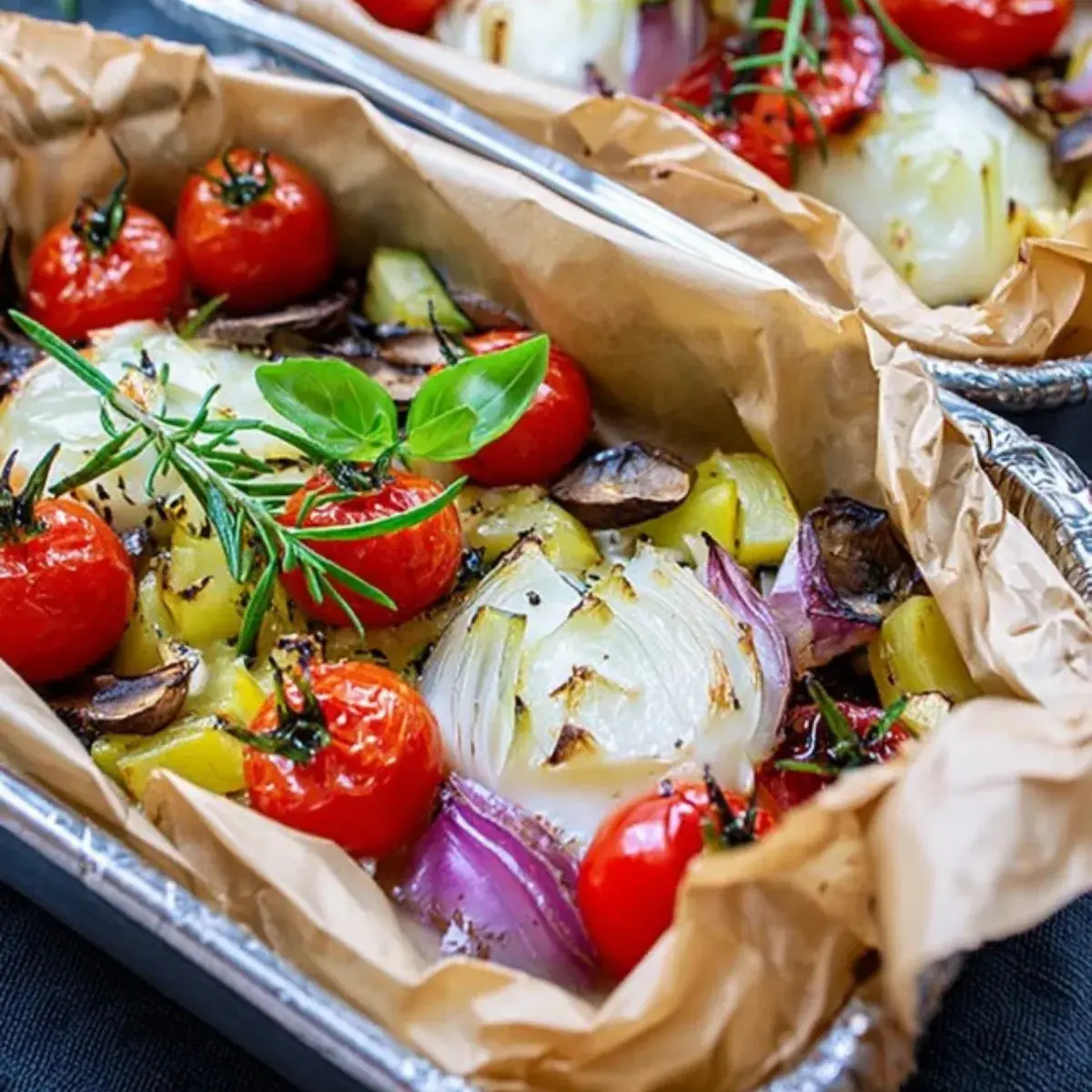 Gemüse Päckchen mit Mozzarella