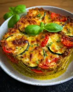 Gemüsegratin mit Pestosauce