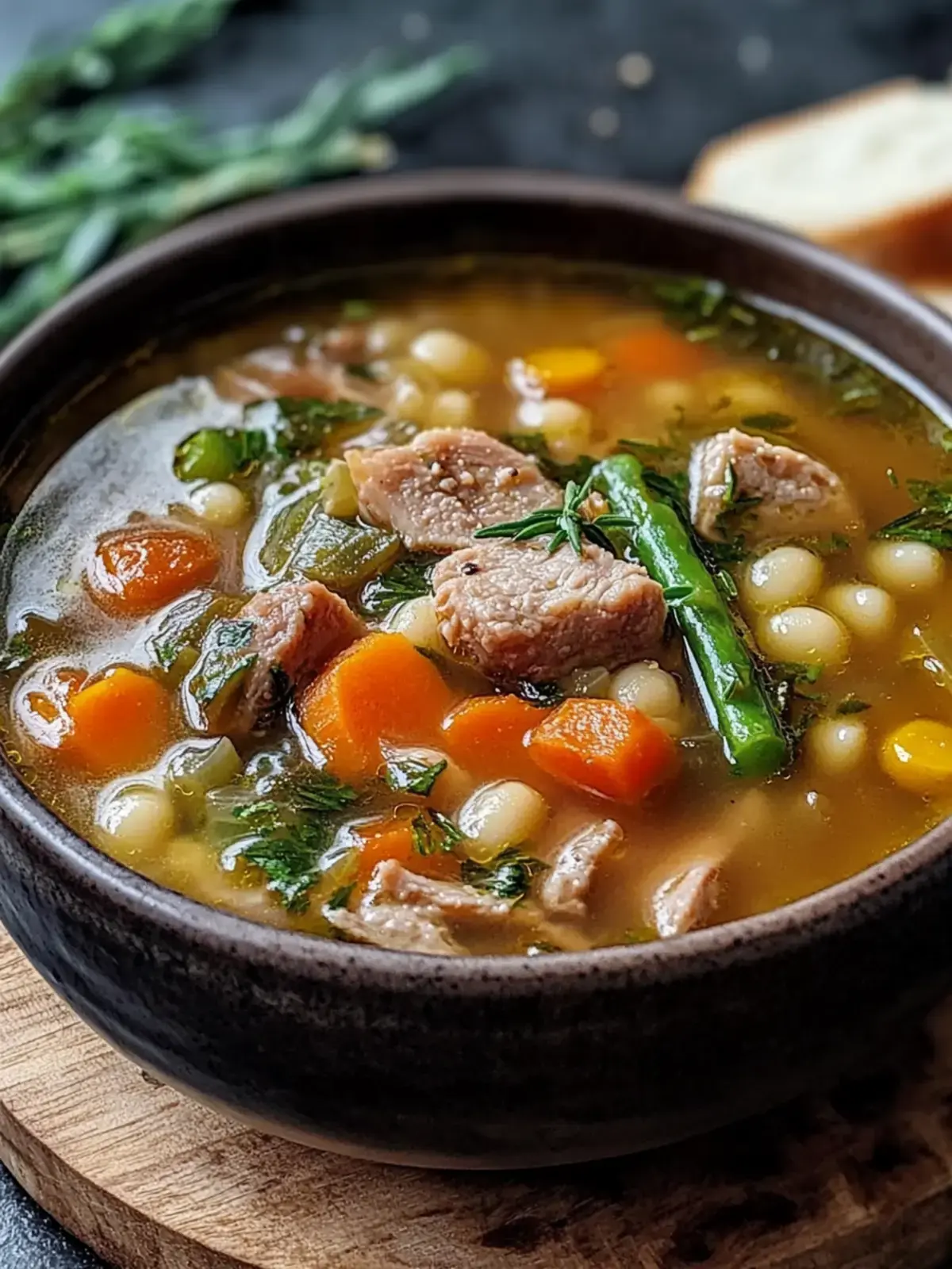 Gemytliche Crockpot Gemyse Rinderfleischsuppe mit Gerste