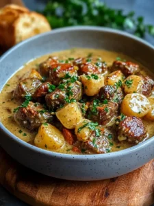 Gemütlicher Slow Cooker Cremiger Dijon Rindereintopf für Zuhause
