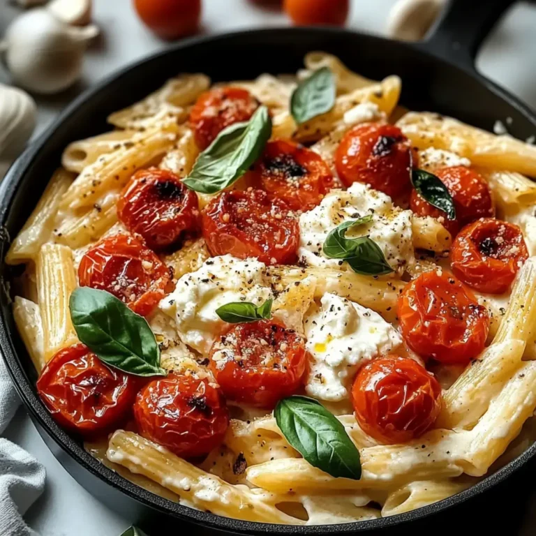 Geröstete Tomaten und Knoblauch Ricotta Pasta