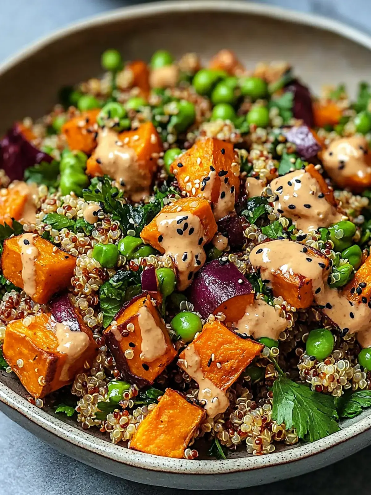 Gerysteter Syykartoffel Quinoa Salat