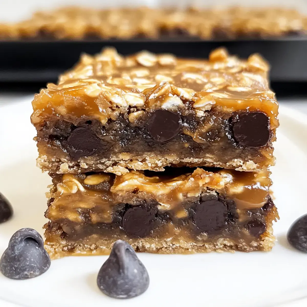 Gesalzene Karamell-Schokoladenstückchen-Hafer-Keksriegel