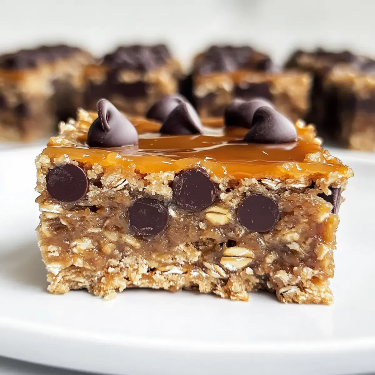 Gesalzene Karamell Schokoladenstyckchen Hafer Keksriegel