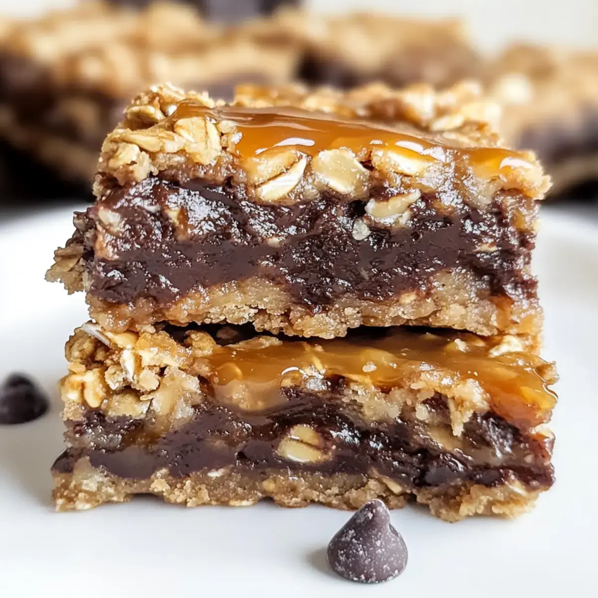 Gesalzene Karamell Schokoladenstückchen Haferkeks Riegel