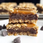 Gesalzene Karamell Schokoladenstyckchen Haferkeks Riegel