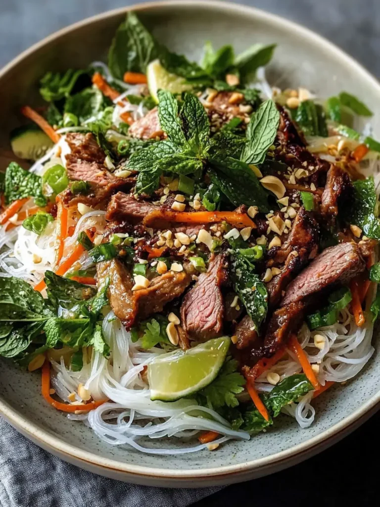 Geschmacksintensive vietnamesische BBQ-Rindfleisch-Nudelsalat leicht gemacht