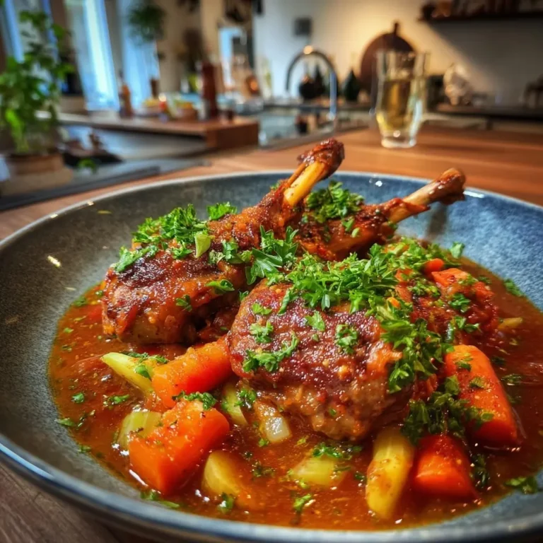 Geschmorte Kaninchenkeulen