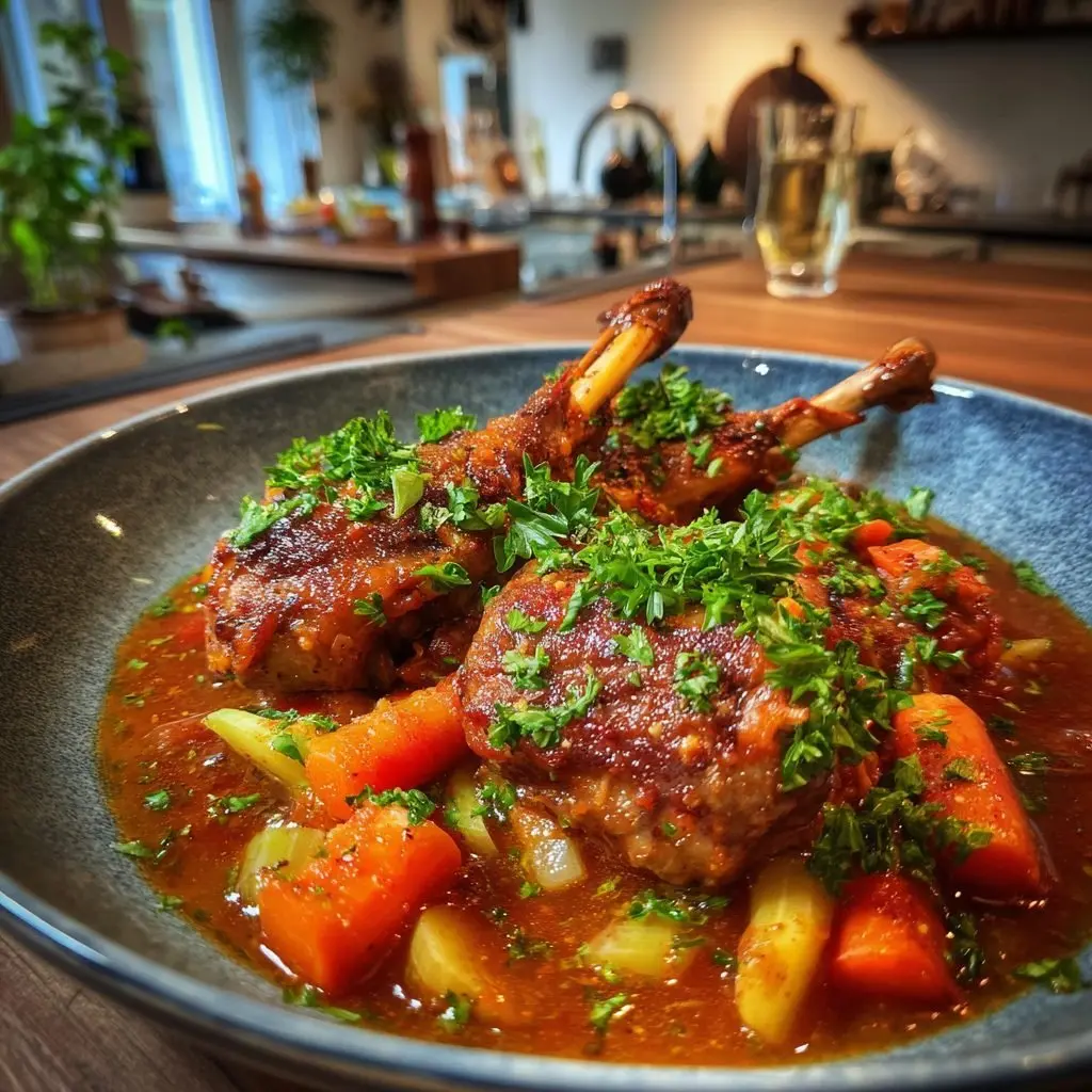 Geschmorte Kaninchenkeulen