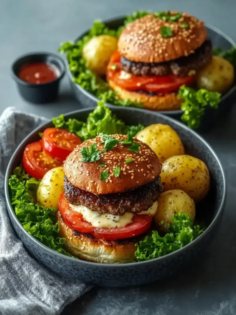 Gesunde Burger-Schalen mit knusprigen Kartoffeln – Ultimative Mahlzeit