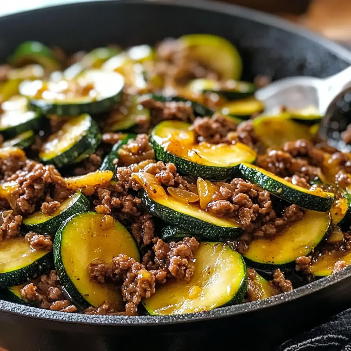 Gesunde ketogene Zucchini-Hackfleisch-Pfanne