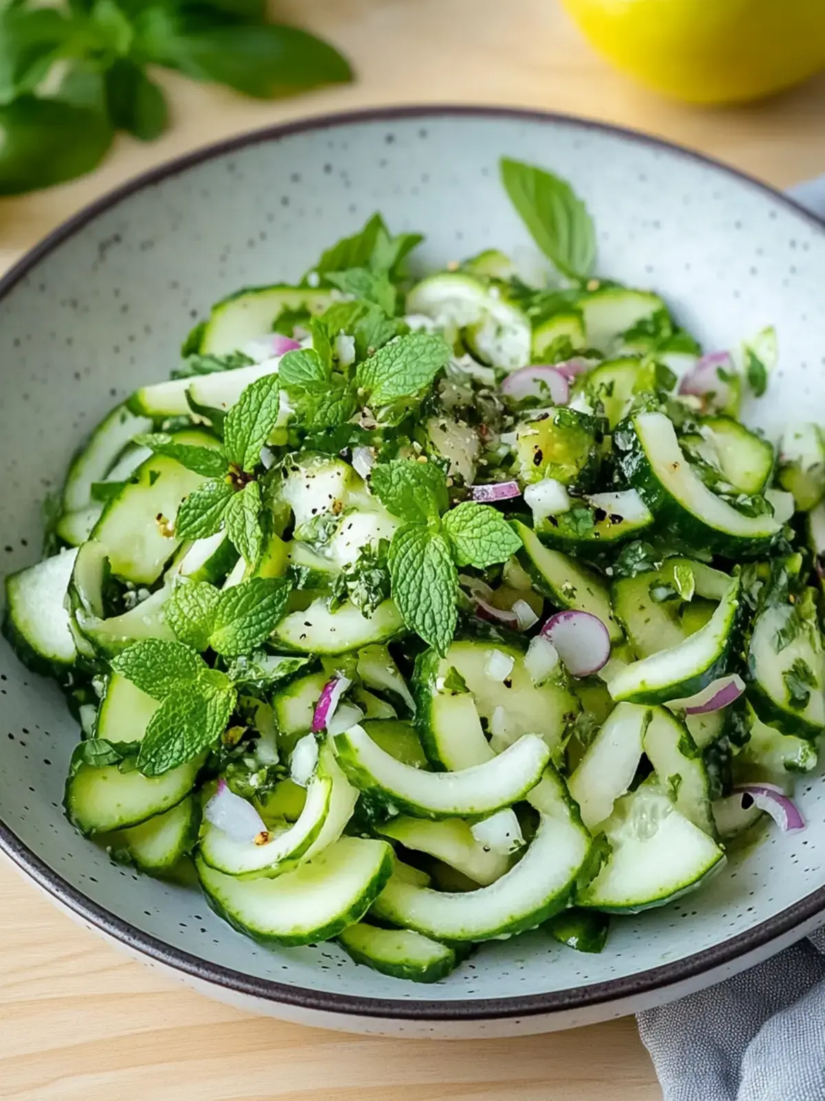 Gesunder Gurken und Minzsalat