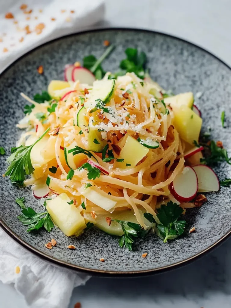 Erfrischender Glasnudelsalat mit Kohlrabi und Apfel – gesund