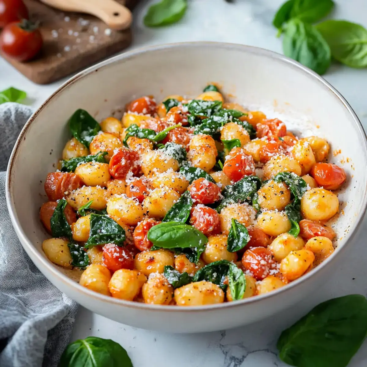 Gnocchi-Pfanne mit Spinat und Tomaten