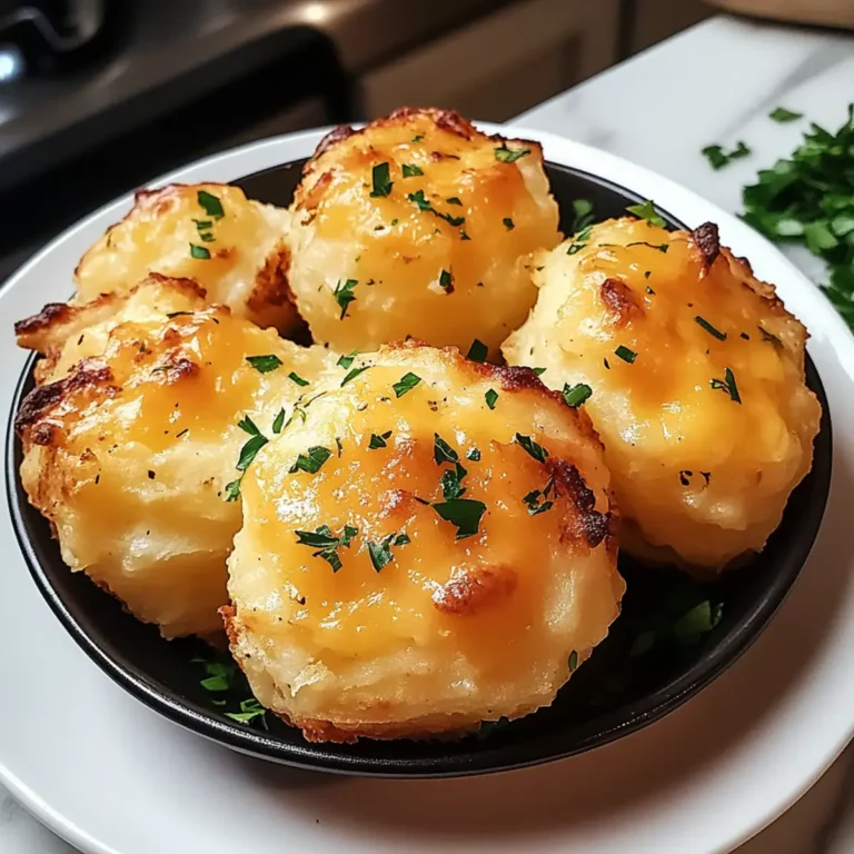 Goldene käsige Kartoffelpüree-Puffs