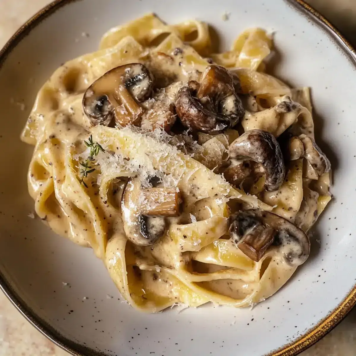 Gorgonzola Trüffelcremesauce mit Pilzen