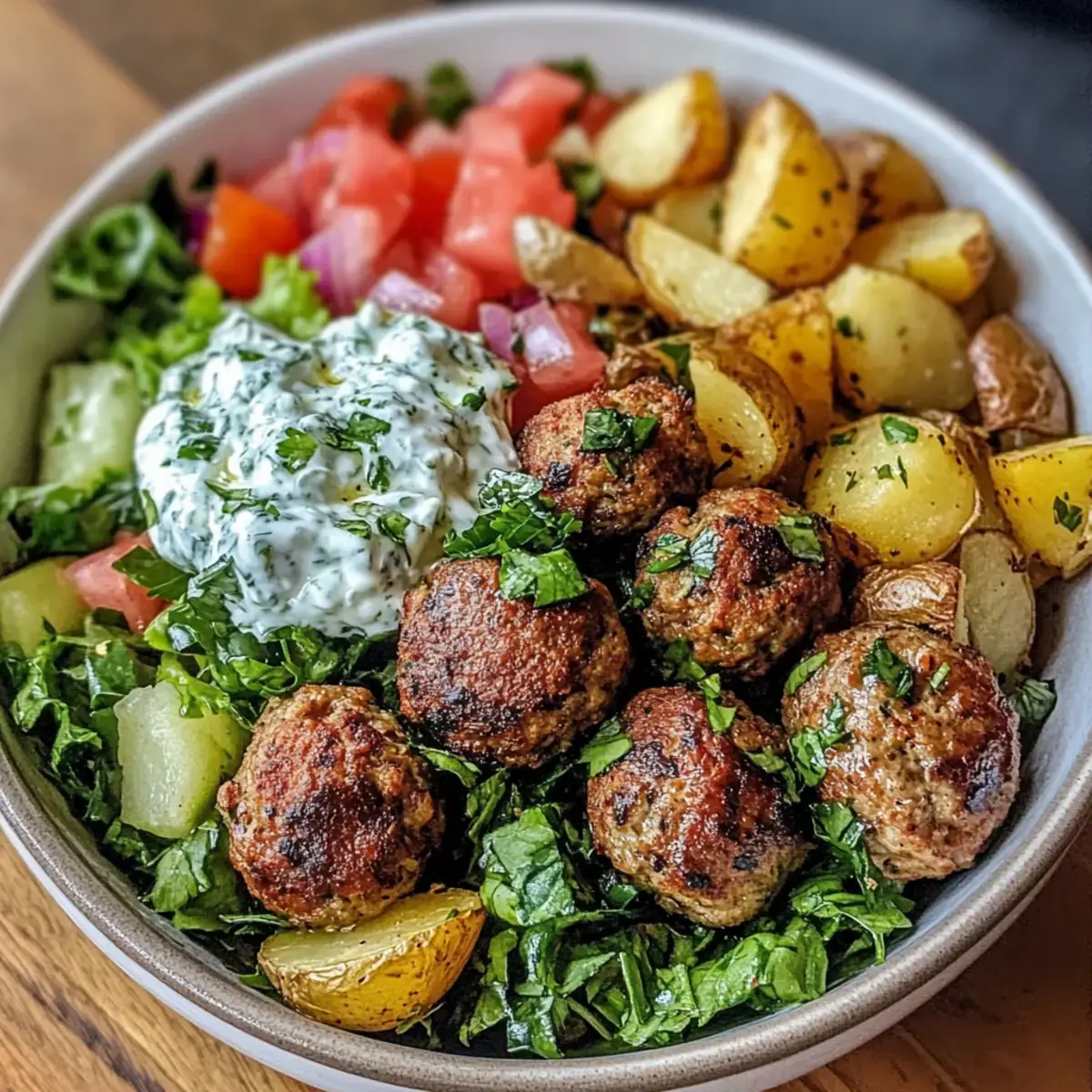 Griechische Fleischbällchen Schüssel Rezept