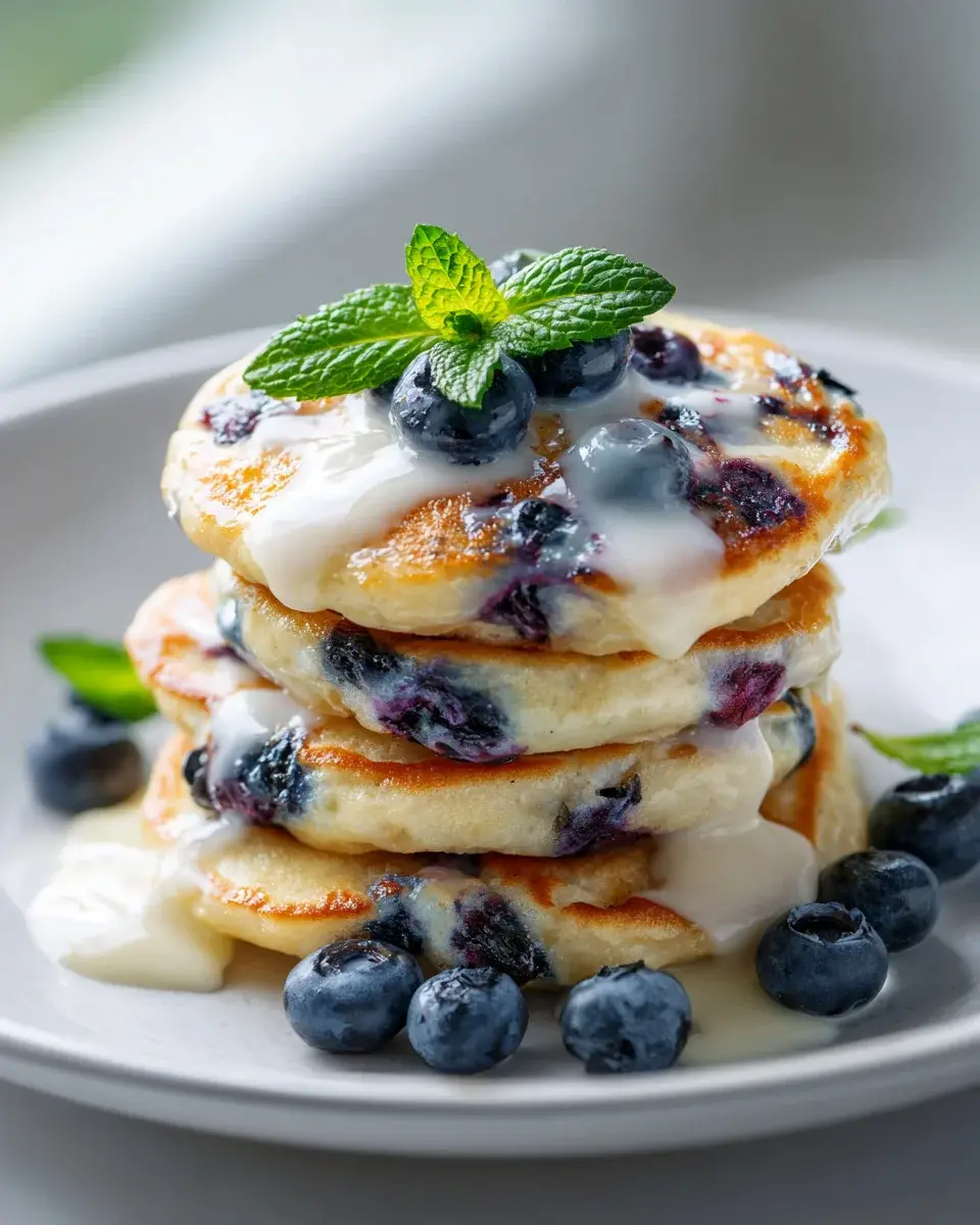 Griechische Joghurt Blaubeer-Pfannkuchen Bites Rezept