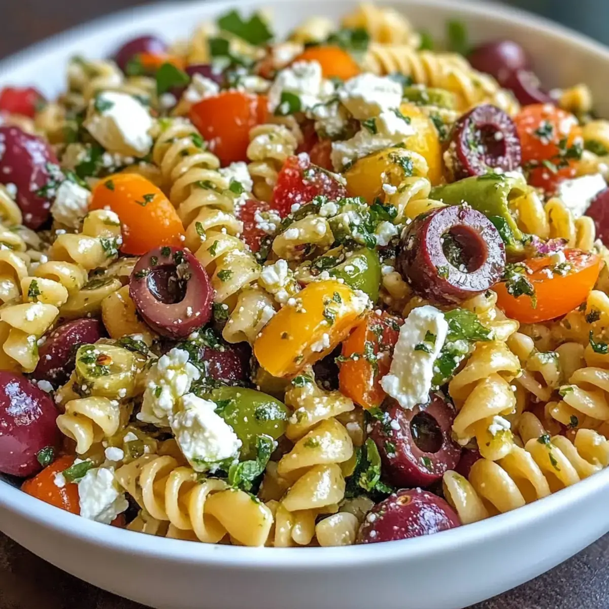 Griechischer Nudelsalat mit Pepperoncini