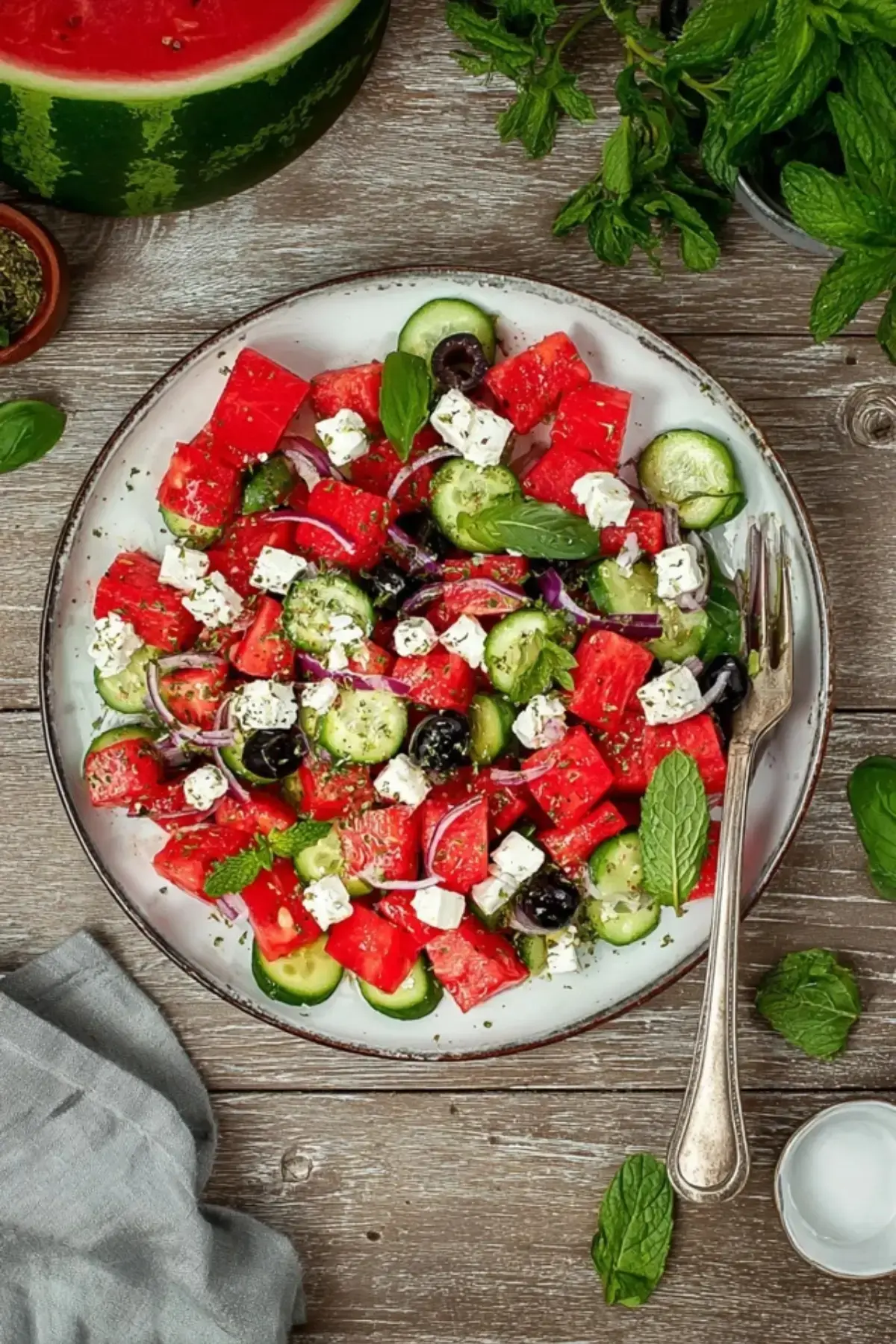 Griechischer Wassermelonen Salat
