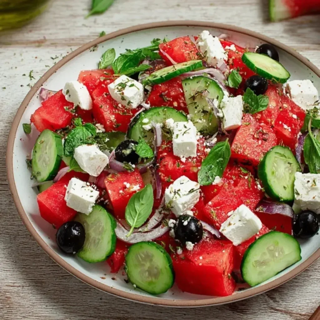 Griechischer Wassermelonen Salat