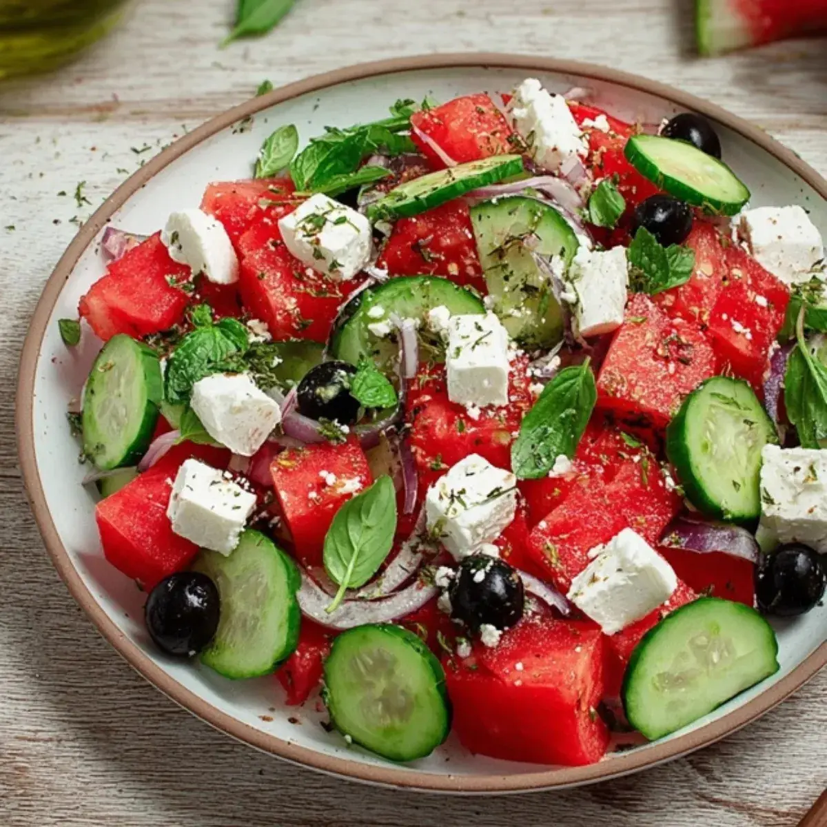 Griechischer Wassermelonen Salat