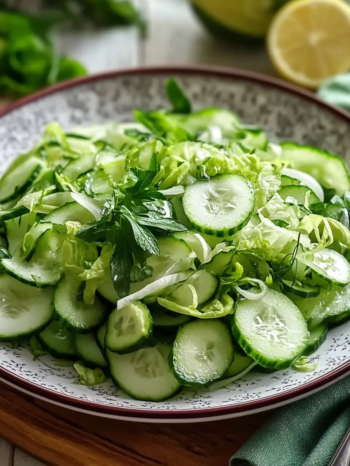 Grüner Kohl Gurkensalat