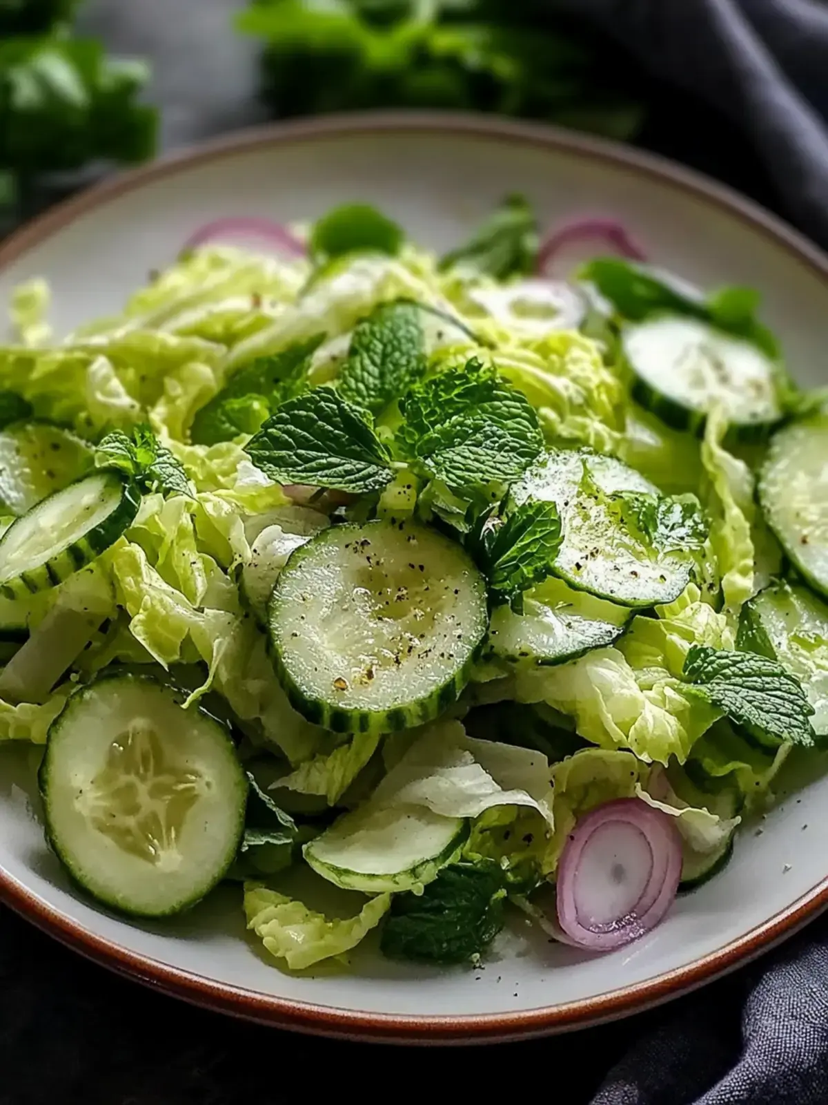 Grüner Kohl Gurkensalat
