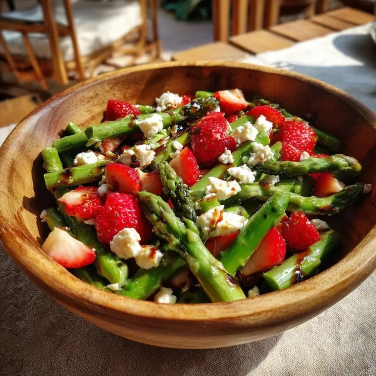 Grüner Spargelsalat mit Erdbeeren