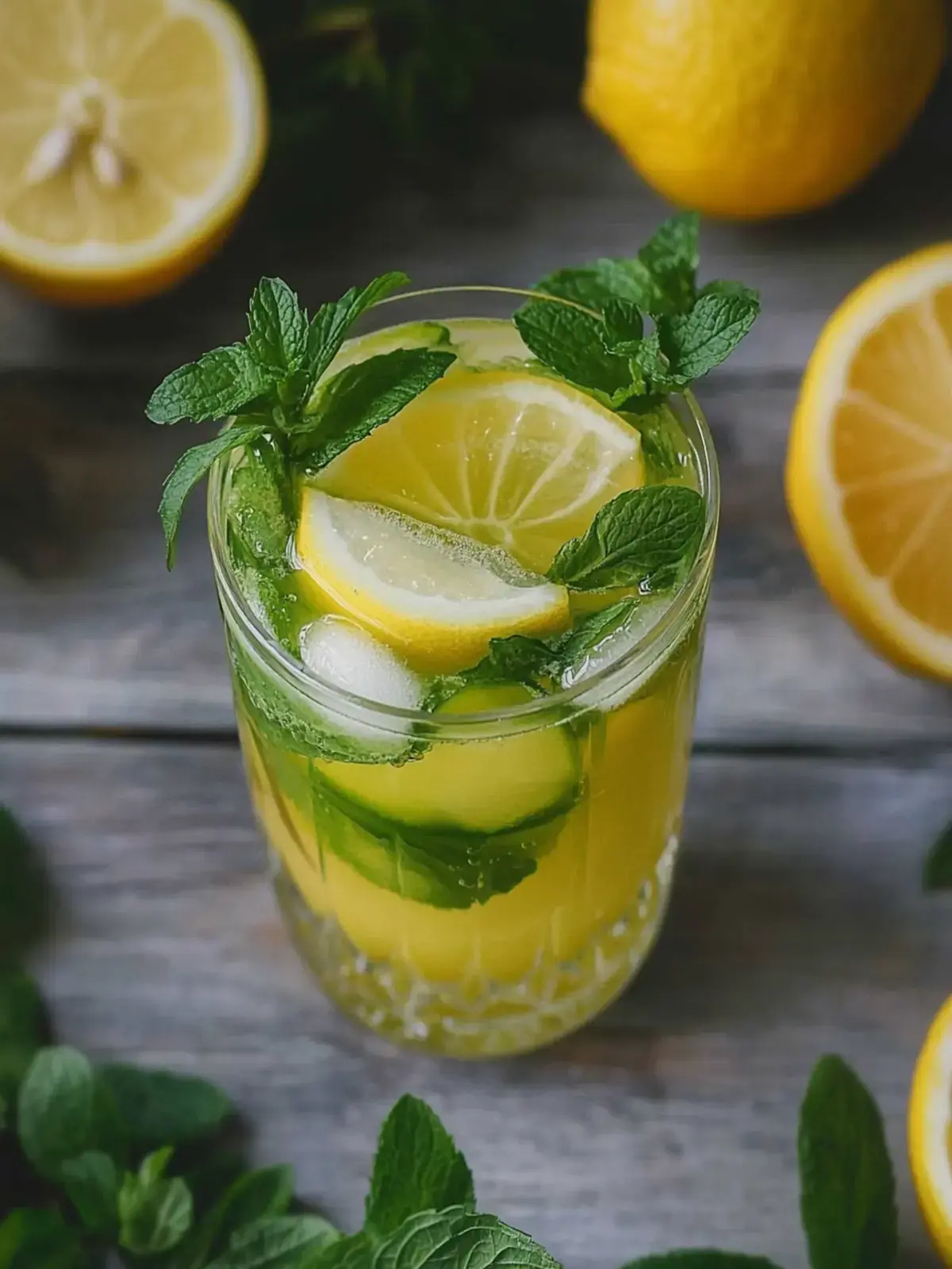 Gurkenlimonade mit Minze