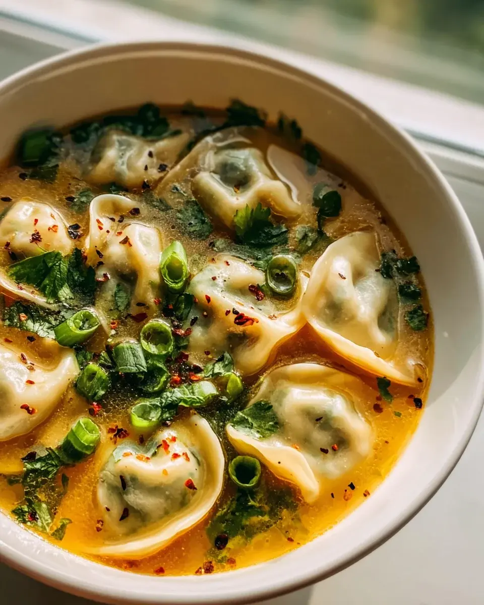 Gyoza-Suppe Rindfleisch Gemüse