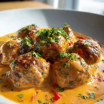 Hackbyllchen in cremiger Paprikasose