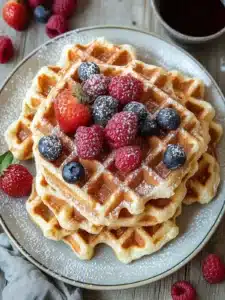 Haferflocken Hüttenkäse Waffeln