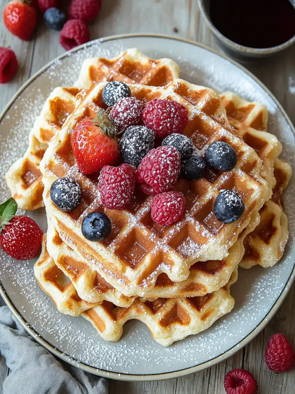 Haferflocken Hüttenkäse Waffeln