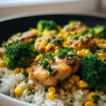 Hahnchen Reis Pfanne Mit Brokkoli Und Mais